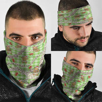 Green Palaka Hawaii Mele Kalikimaka Neck Gaiter Ohia Lehua Shell Leis Funny Gingerbread Santa LT14 - Polynesian Pride