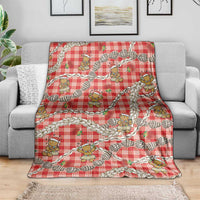 Red Palaka Hawaii Mele Kalikimaka Blanket Ohia Lehua Shell Leis Funny Gingerbread Santa - Polynesian Pride