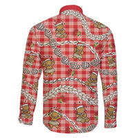 Red Palaka Hawaii Mele Kalikimaka Family Matching Tank Maxi Dress and Hawaiian Shirt Ohia Lehua Shell Leis Funny Gingerbread Santa - Polynesian Pride