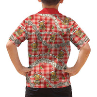 Red Palaka Hawaii Mele Kalikimaka Hawaiian Shirt Ohia Lehua Shell Leis Funny Gingerbread Santa LT14 - Polynesian Pride