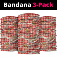 Red Palaka Hawaii Mele Kalikimaka Neck Gaiter Ohia Lehua Shell Leis Funny Gingerbread Santa LT14 package One Size: 25*50cm Red - Polynesian Pride