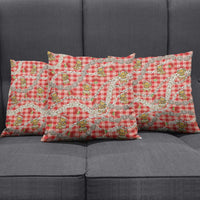 Red Palaka Hawaii Mele Kalikimaka Pillow Cover Ohia Lehua Shell Leis Funny Gingerbread Santa LT14 - Polynesian Pride