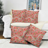 Red Palaka Hawaii Mele Kalikimaka Pillow Cover Ohia Lehua Shell Leis Funny Gingerbread Santa LT14 - Polynesian Pride