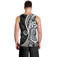 Black Polynesia Paisley Men Tank Top Polynesian With Tropical Flowers LT14 - Polynesian Pride