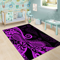 Polynesia Paisley Area Rug Polynesian With Tropical Flowers - Purple LT14 - Polynesian Pride