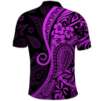 Polynesia Paisley Polo Shirt Polynesian With Tropical Flowers - Purple LT14 - Polynesian Pride