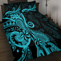 Polynesia Paisley Quilt Bed Set Polynesian With Tropical Flowers - Turquoise LT14 - Polynesian Pride
