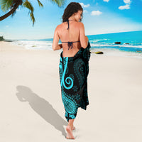 Polynesia Paisley Sarong Polynesian With Tropical Flowers - Turquoise LT14 - Polynesian Pride