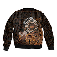 Talofa Samoa Bomber Jacket Samoan Kava Bowl Siapo Pattern - Brown LT14 - Polynesian Pride