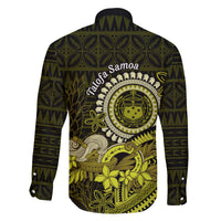 Lime Green Talofa Samoa Family Matching Off Shoulder Maxi Dress and Hawaiian Shirt Samoan Kava Bowl Siapo Pattern LT14 - Polynesian Pride