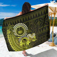Lime Green Talofa Samoa Sarong Samoan Kava Bowl Siapo Pattern LT14 One Size 44 x 66 inches Lime Green - Polynesian Pride