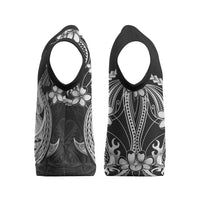 Black Aloha Hawaii Christmas Knitted V-Neck Vest Polynesian Shark Tattoo With Plumeria LT14 - Polynesian Pride