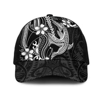 Black Aloha Hawaii Mesh Trucker Cap Polynesian Shark Tattoo With Plumeria - Polynesian Pride