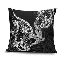 Black Aloha Hawaii Pillow Cover Polynesian Shark Tattoo With Plumeria LT14 Black - Polynesian Pride