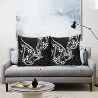 Black Aloha Hawaii Pillow Cover Polynesian Shark Tattoo With Plumeria LT14 - Polynesian Pride