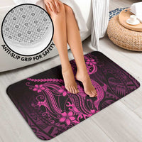 Pink Black Aloha Hawaii Bathroom Set Polynesian Shark Tattoo With Plumeria LT14 - Polynesian Pride