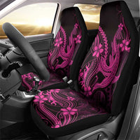 Pink Black Aloha Hawaii Car Seat Cover Polynesian Shark Tattoo With Plumeria LT14 - Polynesian Pride