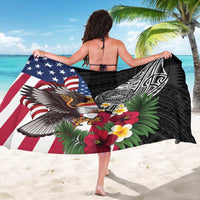 United States and American Samoa Sarong USA Flag Eagle With Seal Tropical Flowers