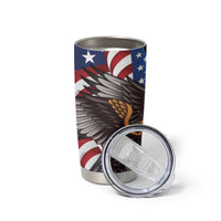 United States and American Samoa Tumbler Cup USA Flag Eagle With Seal Tropical Flowers LT14 - Polynesian Pride