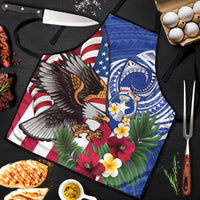 United States and Northern Mariana Islands Apron USA Flag Eagle CNMI Latte Stone Tropical Flowers