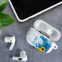 New Zealand Autism Awareness Month AirPods Case Takiwatanga Maori Lizard With Sunflower - Polynesian Pride