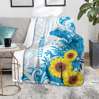 New Zealand Autism Awareness Month Blanket Takiwatanga Maori Lizard With Sunflower