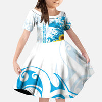 New Zealand Autism Awareness Month Family Matching Long Sleeve Bodycon Dress and Hawaiian Shirt Takiwatanga Maori Lizard With Sunflower
