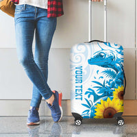 New Zealand Autism Awareness Month Luggage Cover Takiwatanga Maori Lizard With Sunflower