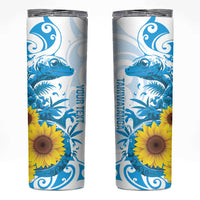 New Zealand Autism Awareness Month Skinny Tumbler Takiwatanga Maori Lizard With Sunflower