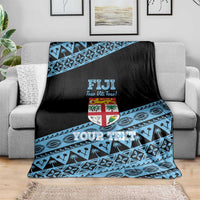 Fiji Rugby 2025 Custom Blanket Fijian Tapa Toso Viti Toso - Black