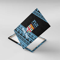 Fiji Rugby 2025 Custom Canvas Wall Art Fijian Tapa Toso Viti Toso - Black