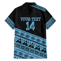 Fiji Rugby 2025 Custom Family Matching Puletasi and Hawaiian Shirt Fijian Tapa Toso Viti Toso - Black