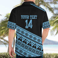 Fiji Rugby 2025 Custom Hawaiian Shirt Fijian Tapa Toso Viti Toso - Black