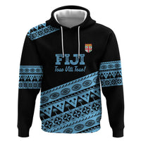 Fiji Rugby 2025 Custom Hoodie Fijian Tapa Toso Viti Toso - Black