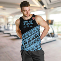 Fiji Rugby 2025 Custom Men Tank Top Fijian Tapa Toso Viti Toso - Black