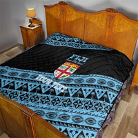Fiji Rugby 2025 Custom Quilt Fijian Tapa Toso Viti Toso - Black