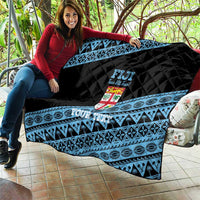 Fiji Rugby 2025 Custom Quilt Fijian Tapa Toso Viti Toso - Black