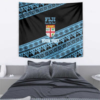 Fiji Rugby 2025 Custom Tapestry Fijian Tapa Toso Viti Toso - Black