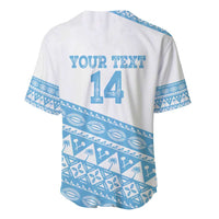 Fiji Rugby 2025 Custom Baseball Jersey Fijian Tapa Toso Viti Toso - White