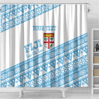 Fiji Rugby 2025 Custom Shower Curtain Fijian Tapa Toso Viti Toso - White