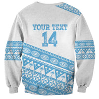 Fiji Rugby 2025 Custom Sweatshirt Fijian Tapa Toso Viti Toso - White