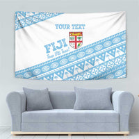 Fiji Rugby 2025 Custom Tapestry Fijian Tapa Toso Viti Toso - White