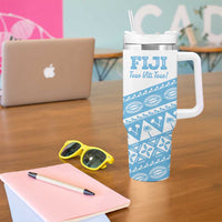 Fiji Rugby 2025 Custom Tumbler With Handle Fijian Tapa Toso Viti Toso - White