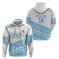 Fiji Rugby 2025 Custom Zip Hoodie Fijian Tapa Toso Viti Toso - White