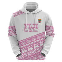 Fiji Rugby 2025 Custom Hoodie Fijian Tapa Toso Viti Toso - Pink