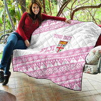 Fiji Rugby 2025 Custom Quilt Fijian Tapa Toso Viti Toso - Pink