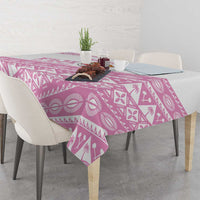 Fiji Rugby 2025 Custom Tablecloth Fijian Tapa Toso Viti Toso - Pink