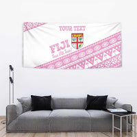 Fiji Rugby 2025 Custom Tapestry Fijian Tapa Toso Viti Toso - Pink
