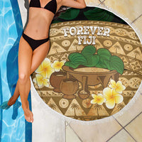 Bula Fiji Kava Bowl Beach Blanket Fijian Tapa Cloth Vintage Vibe