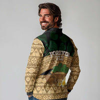 Bula Fiji Kava Bowl Long Sleeve Polo Shirt Fijian Tapa Cloth Vintage Vibe